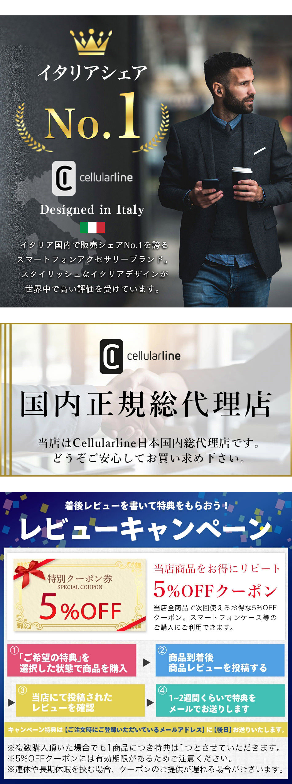 イタリアシェアNO.1・レビューキャンペーン