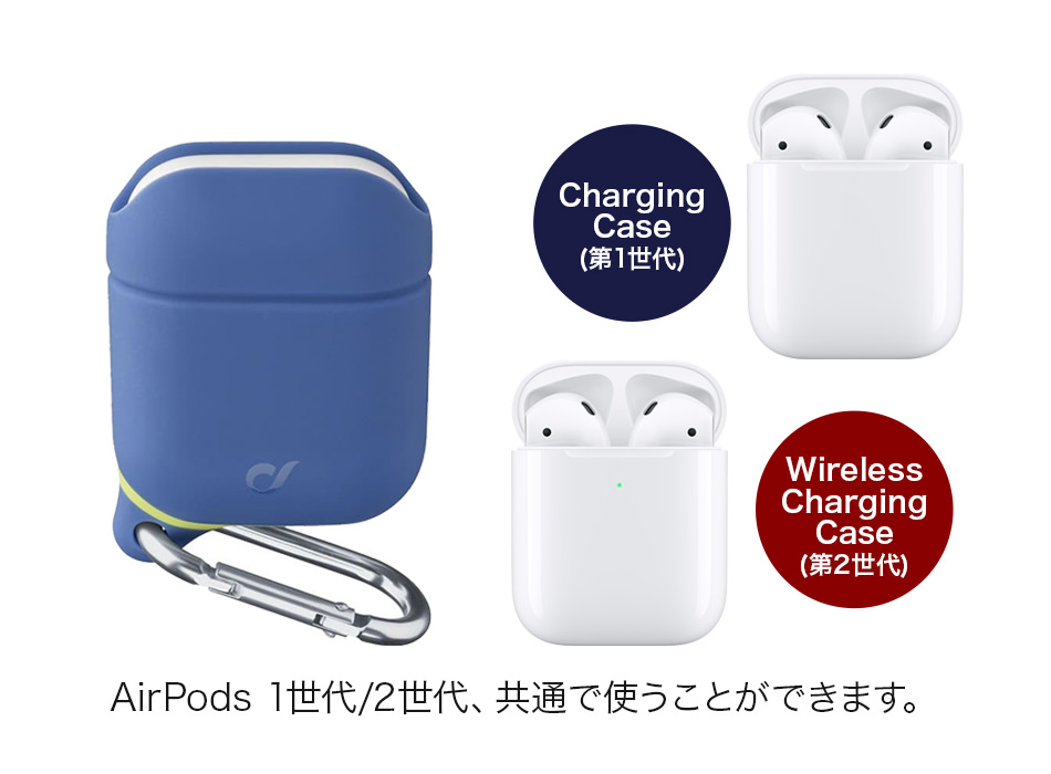 AirPods 1世代/2世代、共通で使うことができます。